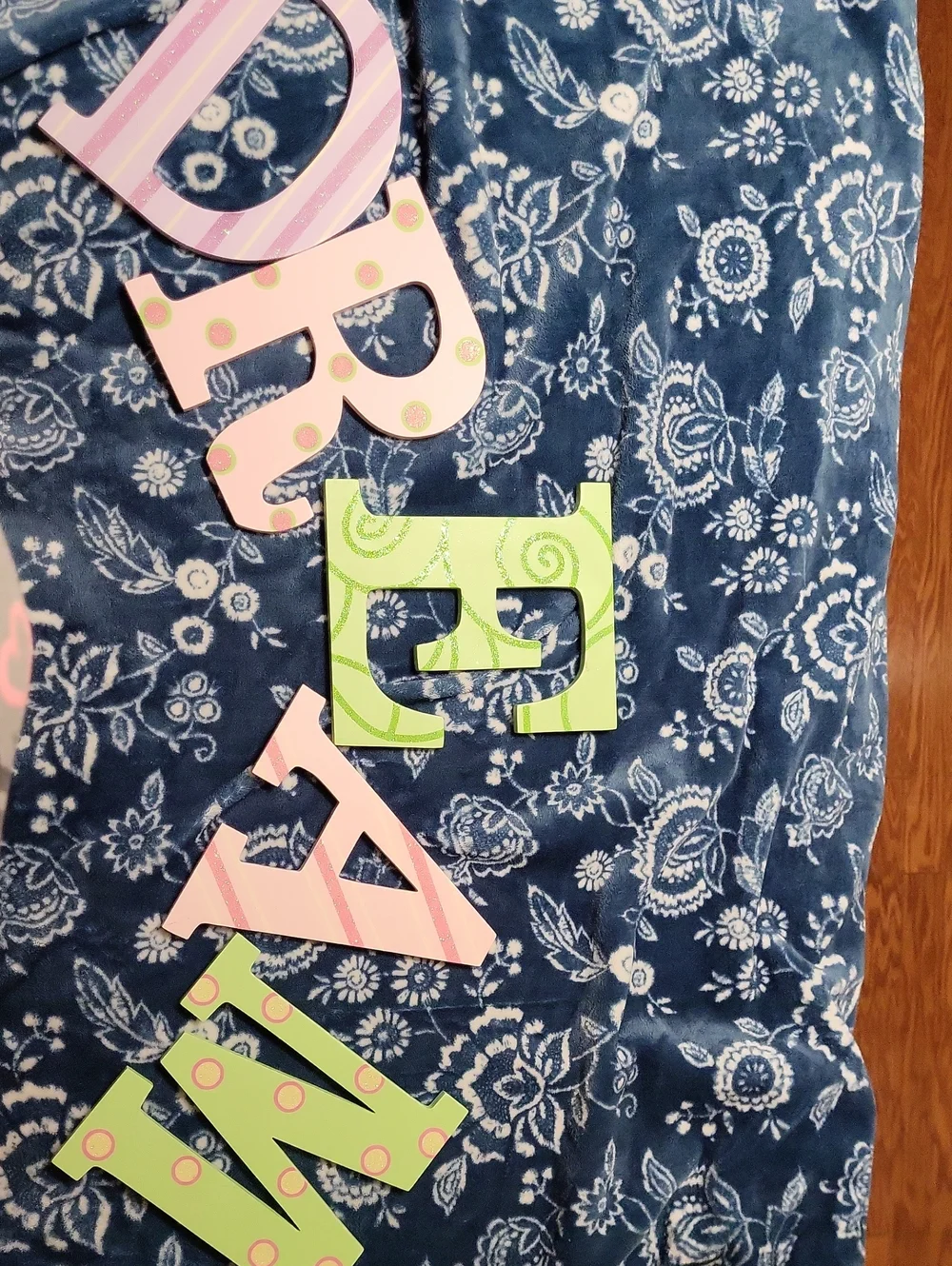 Source Unknown Pastel Pink and Lime Green Decorative Party Letters